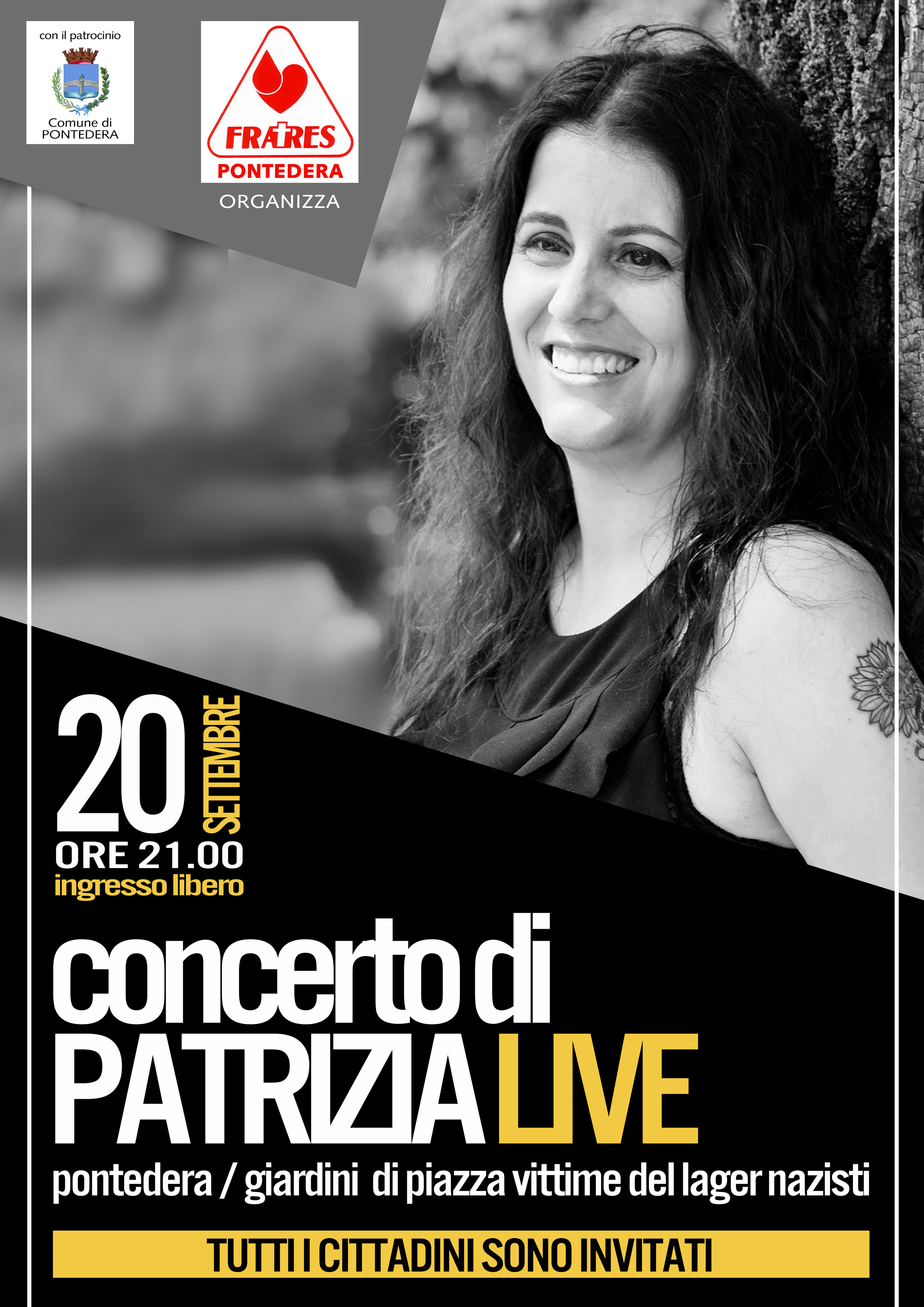 concerto Patrizia LIVE, piazza vittime dei lager nazisti, Pontedera